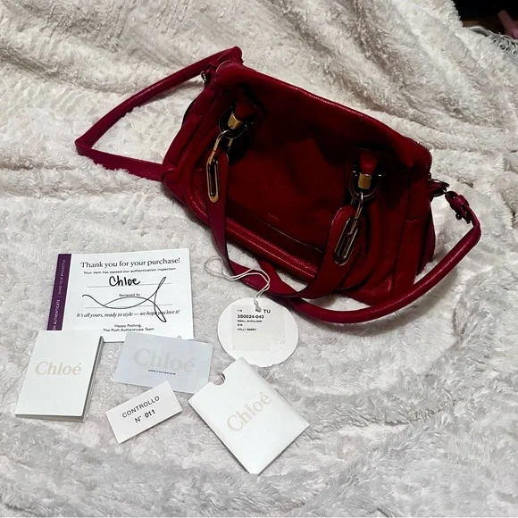 Chloe Paraty Red Leather Handbag - Picture 14 of 16